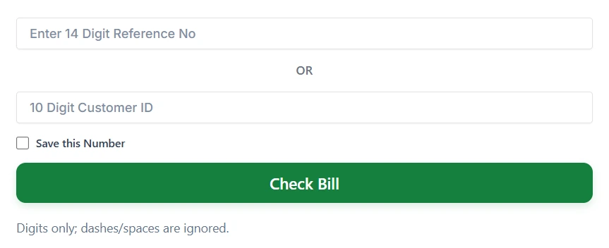 check mepco bill online with reference number or customer id