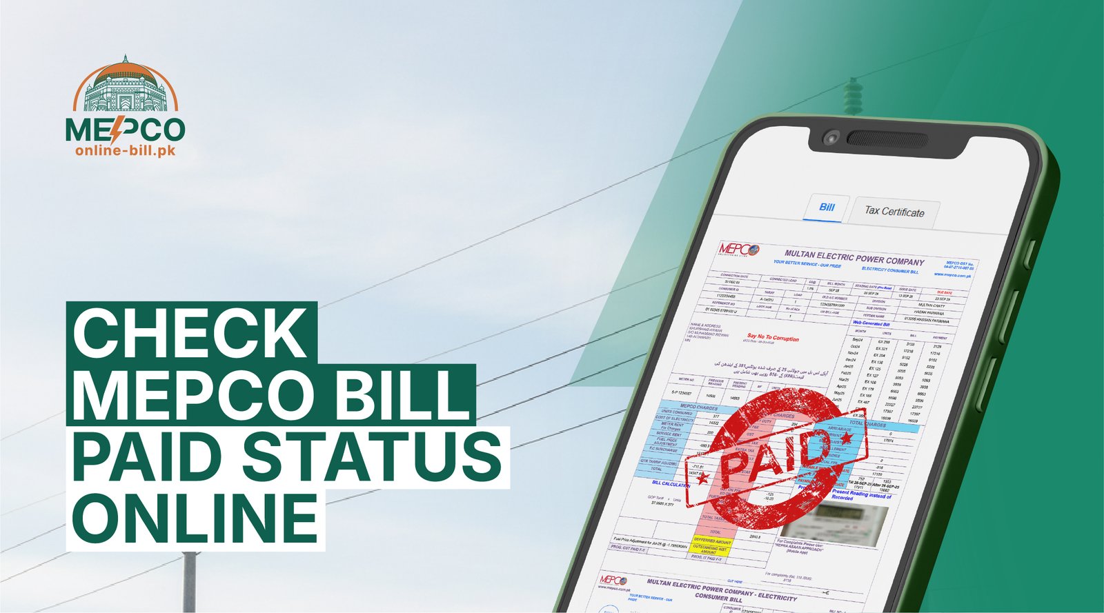Check MEPCO Bill Paid or Not
