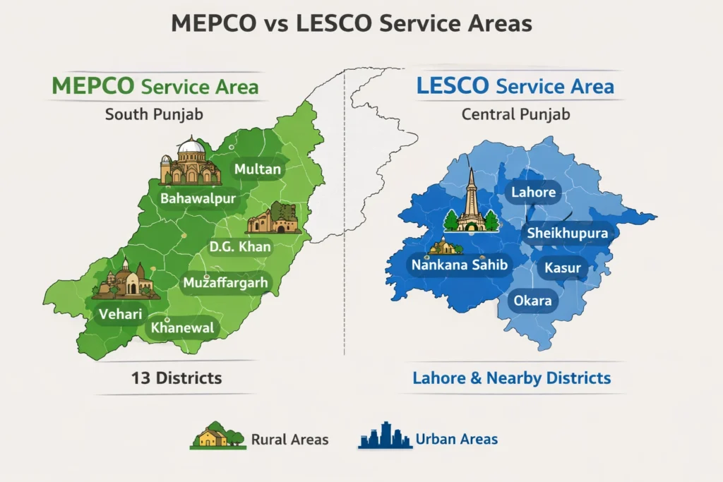 MEPCO vs LESCO service areas